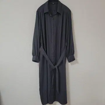 유니클로:C 벨티드 셔츠 원피스 다크 그레이 L
