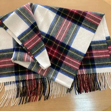 울 캐시미어 혼방 체크 스톨