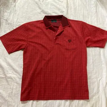 MCM 빨간색 체크 무늬 피케 셔츠