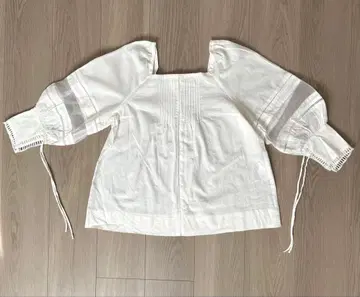 화이트 코튼 블라우스 38 M 사이즈 아나텔리어