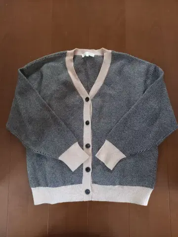 트레디셔널 자카드 가디건 헤링본 베이지