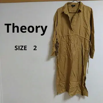띠어리 Theory 셔츠 원피스 긴팔 머스타드 사이즈 2