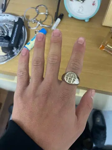 Huf 실버 반지 그리드 디자인