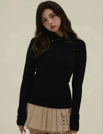 Roxy 터틀 니트 탑스 앤메리 블랙