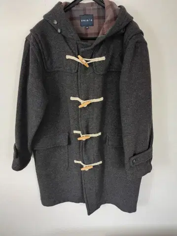 UNIQLO 더플 코트 M 그레이 안감 체크