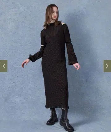 PUBLIC TOKYO 암커버 슬릿 2WAY 원피스 브라운