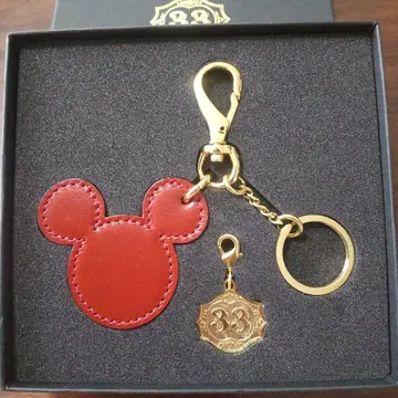 [ 미사용 새상품 ] 미키 모양 가죽 키링 club33