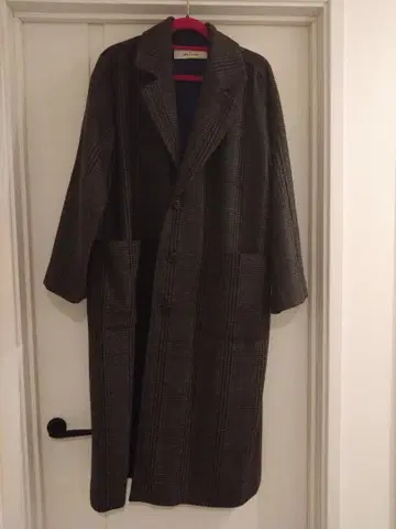 Le Melange 체크 무늬 롱 코트