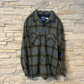 Pendleton 옴브레 체크 오픈 카라 셔츠 보드 셔츠