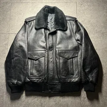 vintage a-2 g-1 가죽 플라이트 자켓 블랙