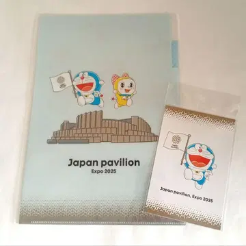 [ 새상품 ] 간사이 만박 일본관 도라에몽 칸막이 포함 클리어 파일 엽서