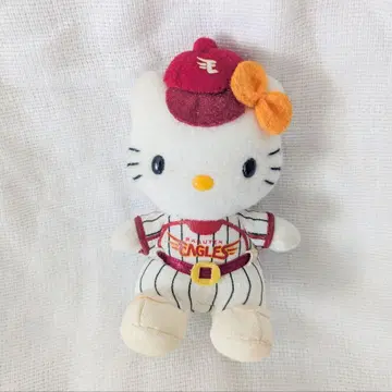헬로키티 키티 라쿠텐 야구 유니폼 봉제 인형 키링
