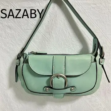 빈티지 사자비 숄더백 2WAY 천연 가죽 가죽 민트 그린