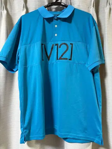 [V12] 파란색 피케 셔츠 XXL
