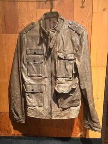 L 사이즈 양가죽 가죽 자켓 브라운