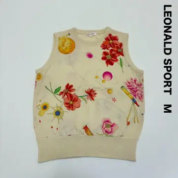 새상품급 LEONALD SPORT 레오나르 니트 베스트 베스트 M 크림색