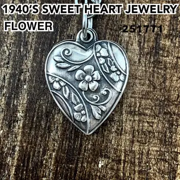 스위트하트 주얼리 꽃 플라워 실버 빈티지 목걸이 NAVY