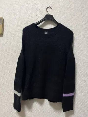 폴스미스 모헤어 혼방 울 니트 스웨터 /M 블랙 스트레치 라인