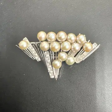 실버 6.0mm 펄 브로치