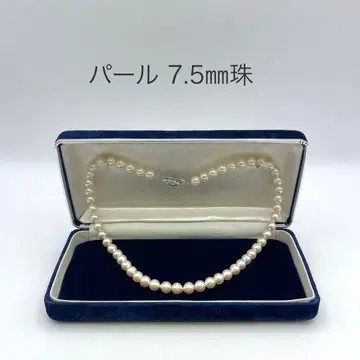 [ S ] 펄 목걸이 SV 각인 42cm 7.5mm 진주 케이스 포함