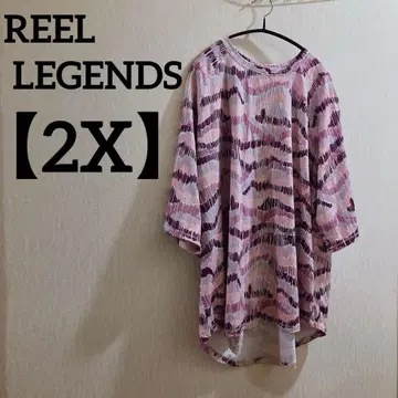REEL LEGENDS [ 2X ] 추상 패턴 7부 소매 상의 퍼플