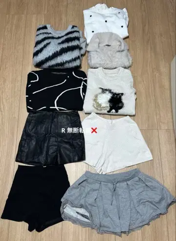 GRL ZARA 의류 묶음 판매 9점 니트 상의 팬츠 스커트 맨투맨