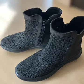 고무고무 뜨개질 디자인 블랙 부츠