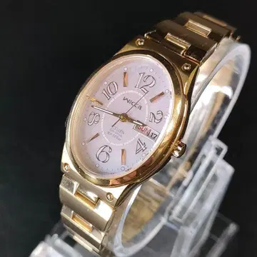 새상품급 CITIZEN 시티즌 Wicca 핑크 골드 솔라 손목시계