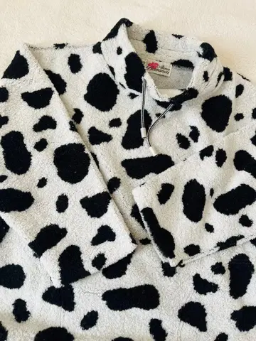 플리스 소 무늬 상의 룸웨어 모우 무늬 모모