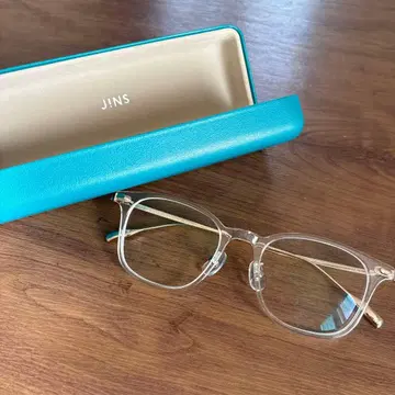 JINS 클리어 프레임 안경 케이스 포함 도수 있음