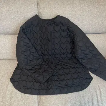 Yoihi 하트 퀼팅 자켓 블랙 프리 사이즈