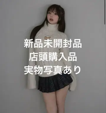 andmary Mary heart knit tops ivory