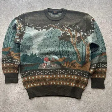 디자인 니트 올 패턴 자수 빈티지 레트로 낚시 캠핑 자연 코스기 산업