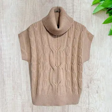 TALBOTS 베이지 슬리브리스 스웨터 L