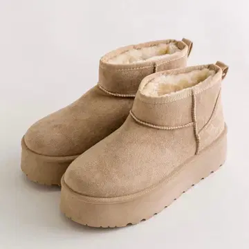 올리브 데 올리브 어그 부츠 무스탕 베이지