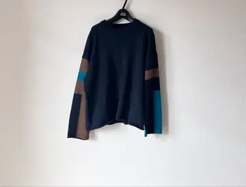 STUDIOUS 패널 컬러 오버 사이즈 니트