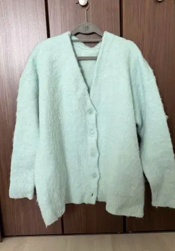 mystic 보헤어 니트 스카이블루 F