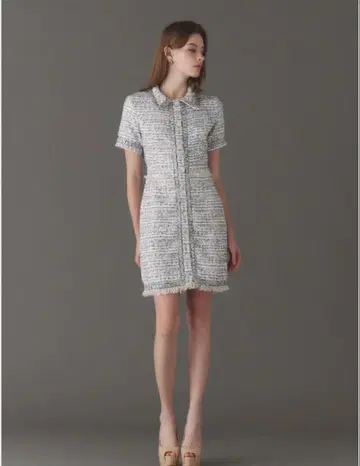 emiria 트위드 반팔 미니 원피스 S 사이즈