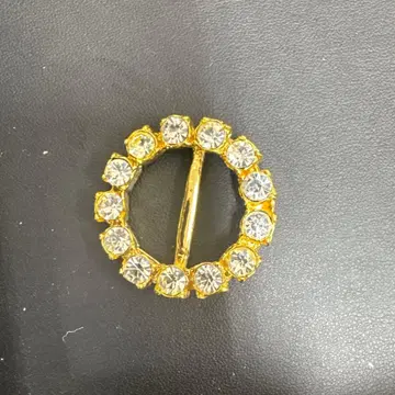 골드 도금 크리스탈 원형 스카프 고정구