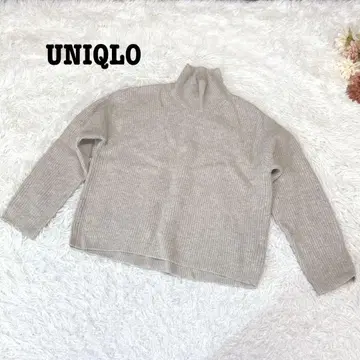 s.2047 [유니클로] 긴팔 하이넥 니트 심플 캐주얼 베이지