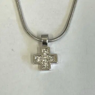 [ H ] 레어 SWAROVSKI 스와로브스키 크로스 목걸이 실버