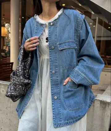 택 포함 새상품 CIAOPANIC TYPY 멀티웨이 데님 워크 자켓