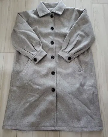 소매 턱 롱 코트 베이지