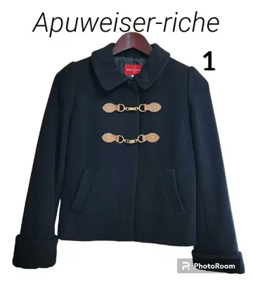 클리닝 완료 새상품급 [Apuweiser-riche] 1 블랙 더플 코트