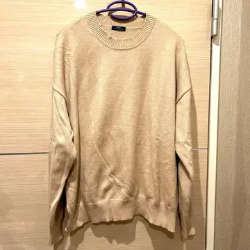 ITEMS URBAN RESEARCH 베이지 크루넥 니트