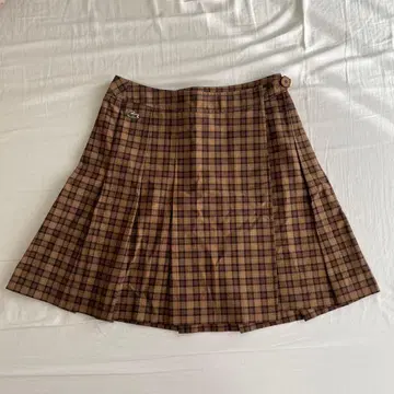 [새상품급] 라코스테(사이즈 38) 체크 플리츠 스커트