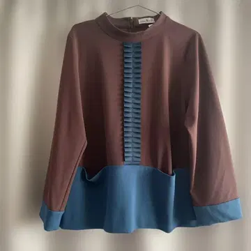 마치코진트 블라우스 빅 사이즈 3L 바이컬러 프릴