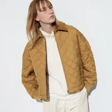 UNIQLO 퍼프 테크 블루종 브라운