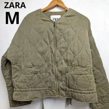ZARA M 퀼팅 자켓 노카라 밀리터리