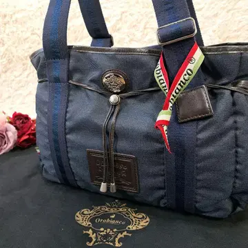 [ 컨디션 최상 ] Orobianco 토트백 네이비 나일론